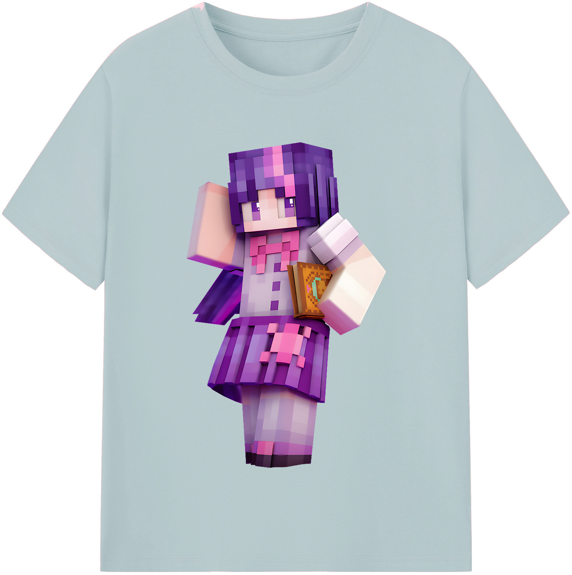 （画像用） マインクラフト ブロックの世界 Minecraft MC Block world 綿100％半袖Tシャツ（フロントプリント）